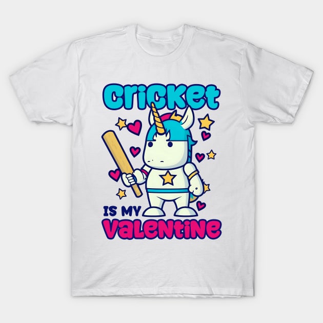 Cricket Player Shirt | My Valentine Unicorn T-Shirt by Gawkclothing